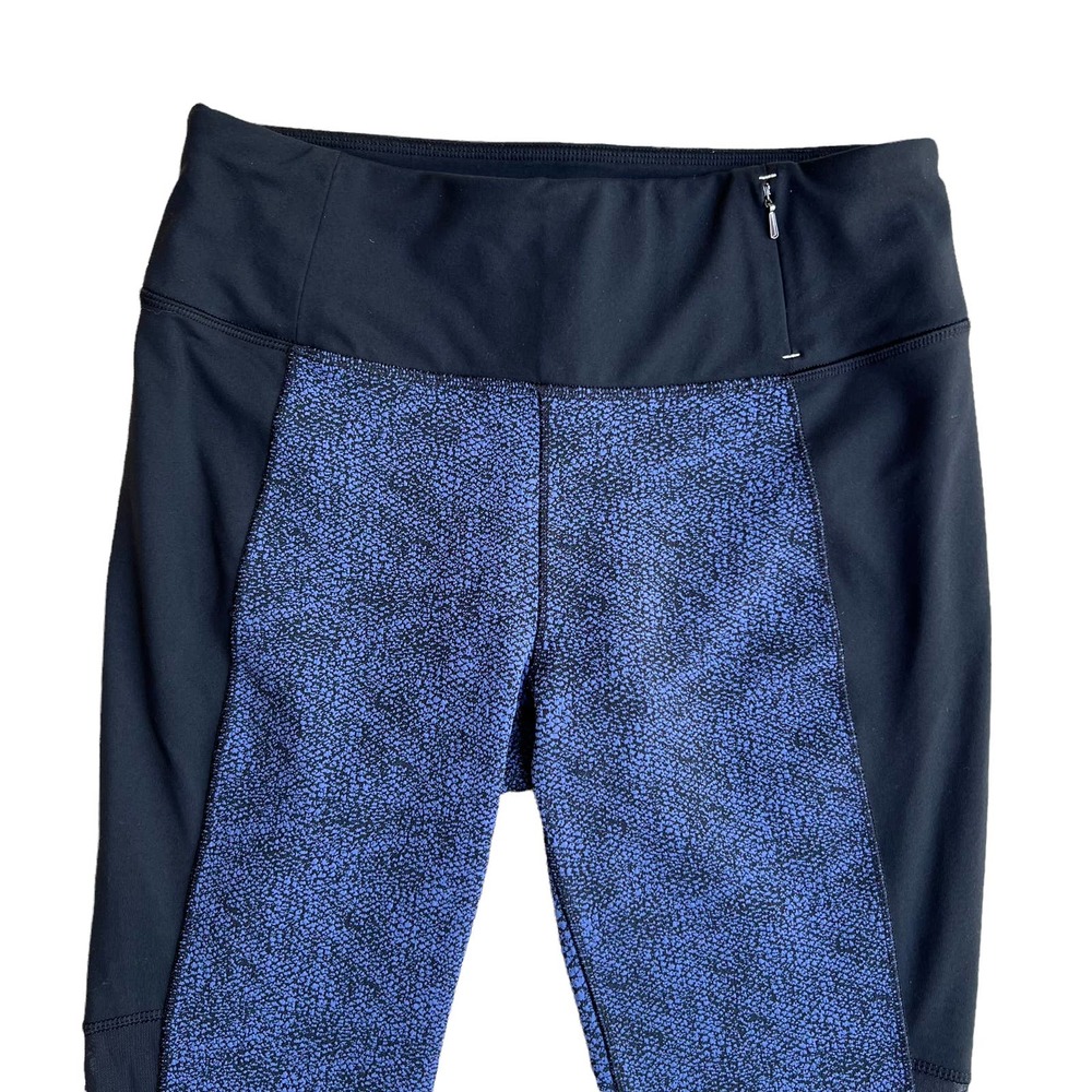 CALIA Textured Print Mesh Insert Leggings Size M Blue Black Active Tight Fit - Picture 8 of 9